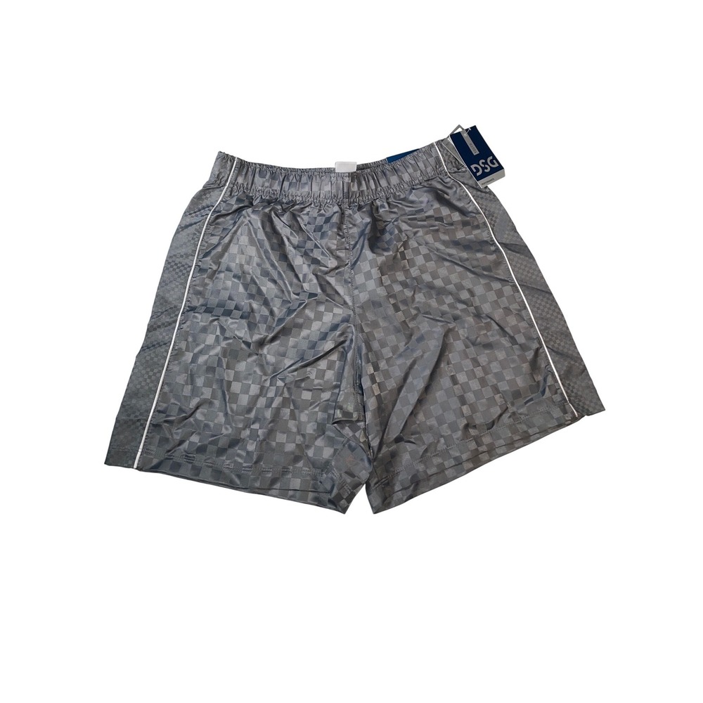 DSG Boys Grey Checkered Woven Soccer Shorts Size L 14-16 Athletic Gym NWT